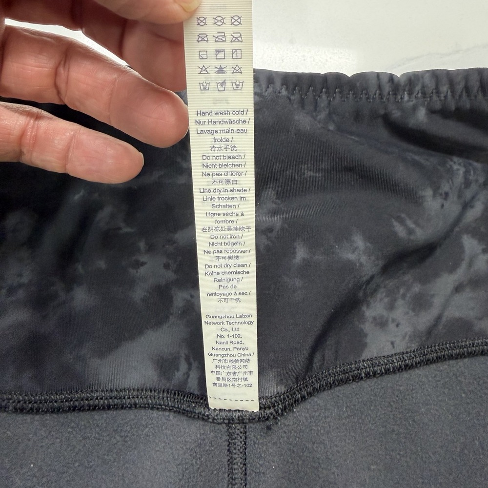 CRZ YOGA Womens L Fleece Lined Leggings Black Cloud Print High Rise Athletic - Picture 9 of 9